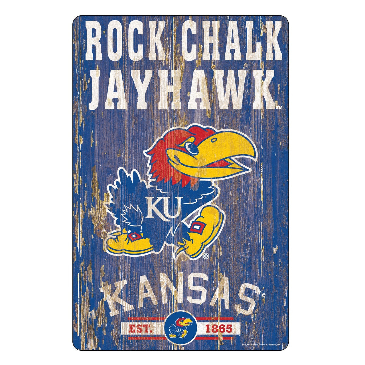 Kansas Jayhawks Sign 11x17 Wood Slogan Design - Sports Collectibles, Sports Memorabilia, Sports Fan Shop, Sports Gifts