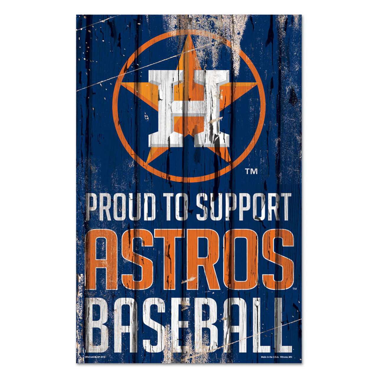 Houston Astros Sign 11x17 Wood Proud to Support Design - Sports Collectibles, Sports Memorabilia, Sports Fan Shop, Sports Gifts