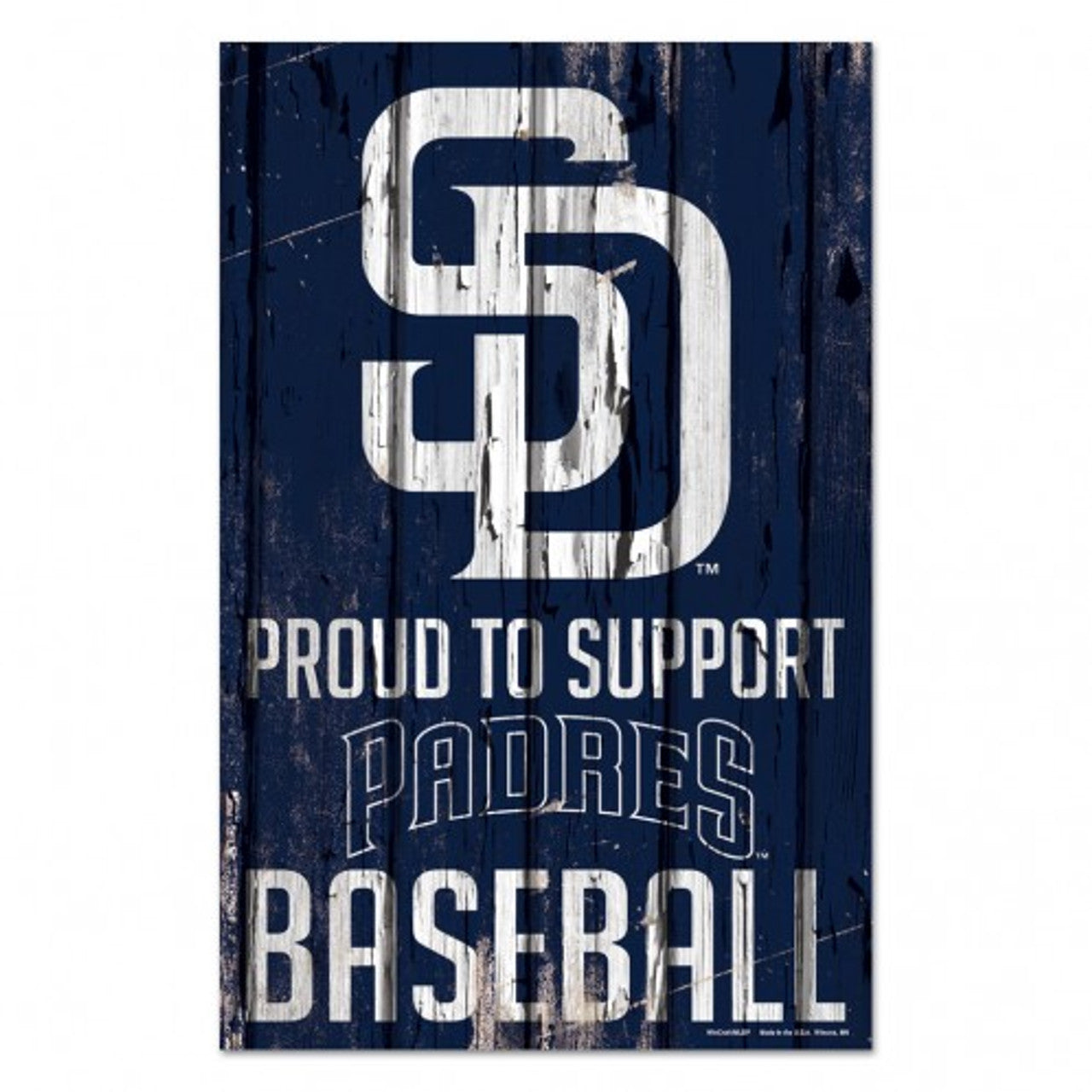 San Diego Padres Sign 11x17 Wood Proud to Support Design - Special Order - Sports Collectibles, Sports Memorabilia, Sports Fan Shop, Sports Gifts