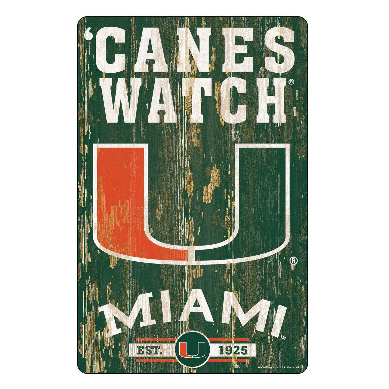 Miami Hurricanes Sign 11x17 Wood Slogan Design - Sports Collectibles, Sports Memorabilia, Sports Fan Shop, Sports Gifts