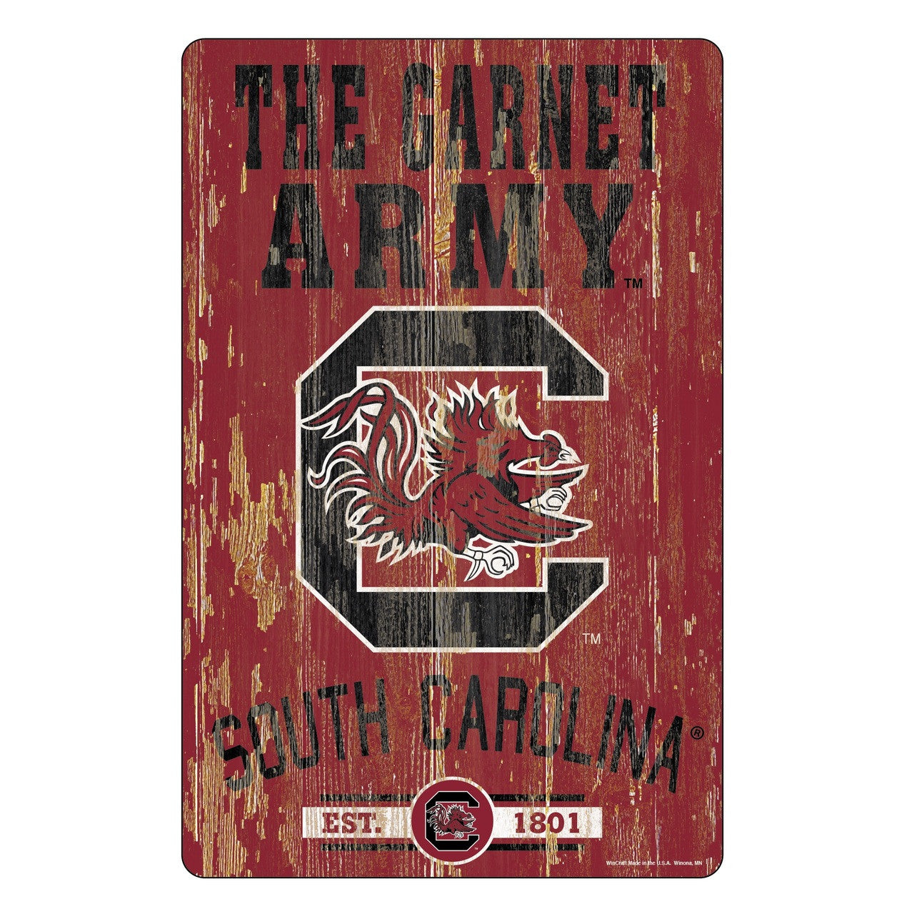 South Carolina Gamecocks Sign 11x17 Wood Slogan Design - Sports Collectibles, Sports Memorabilia, Sports Fan Shop, Sports Gifts