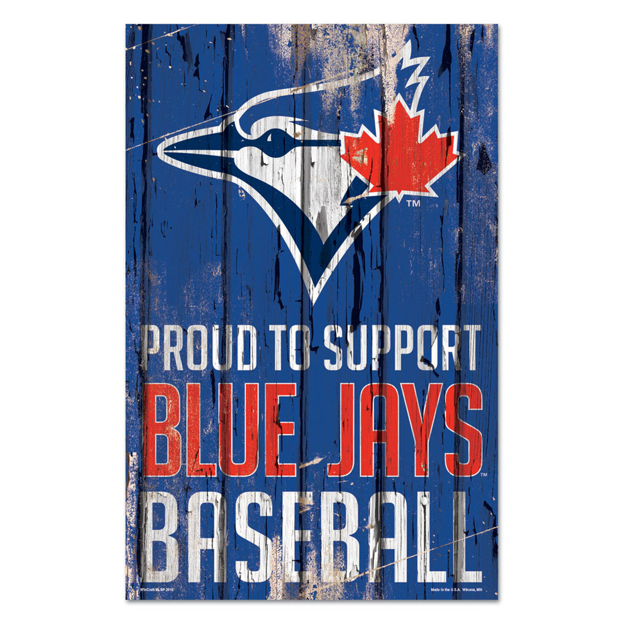 Toronto Blue Jays Sign 11x17 Wood Proud to Support Design - Special Order - Sports Collectibles, Sports Memorabilia, Sports Fan Shop, Sports Gifts
