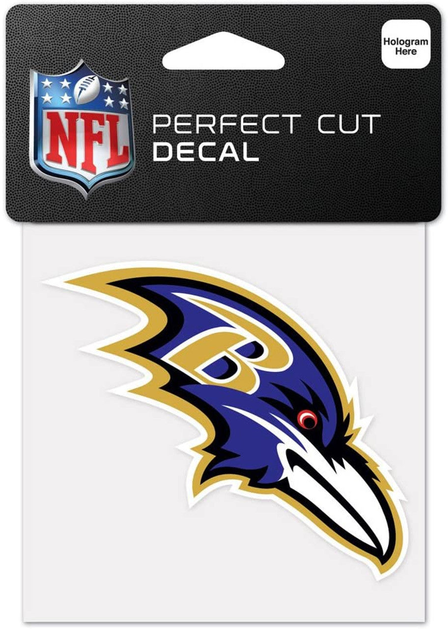 Baltimore Ravens Decal 4x4 Perfect Cut Color - Sports Collectibles, Sports Memorabilia, Sports Fan Shop, Sports Gifts