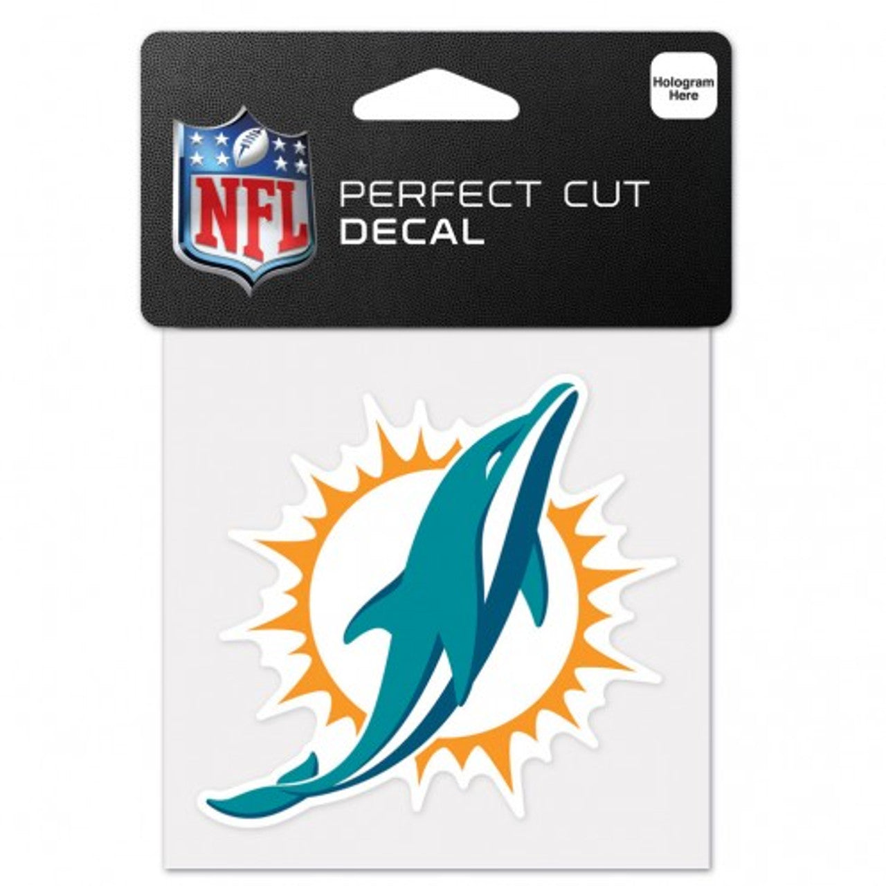 Miami Dolphins Decal 4x4 Perfect Cut Color - Sports Collectibles, Sports Memorabilia, Sports Fan Shop, Sports Gifts