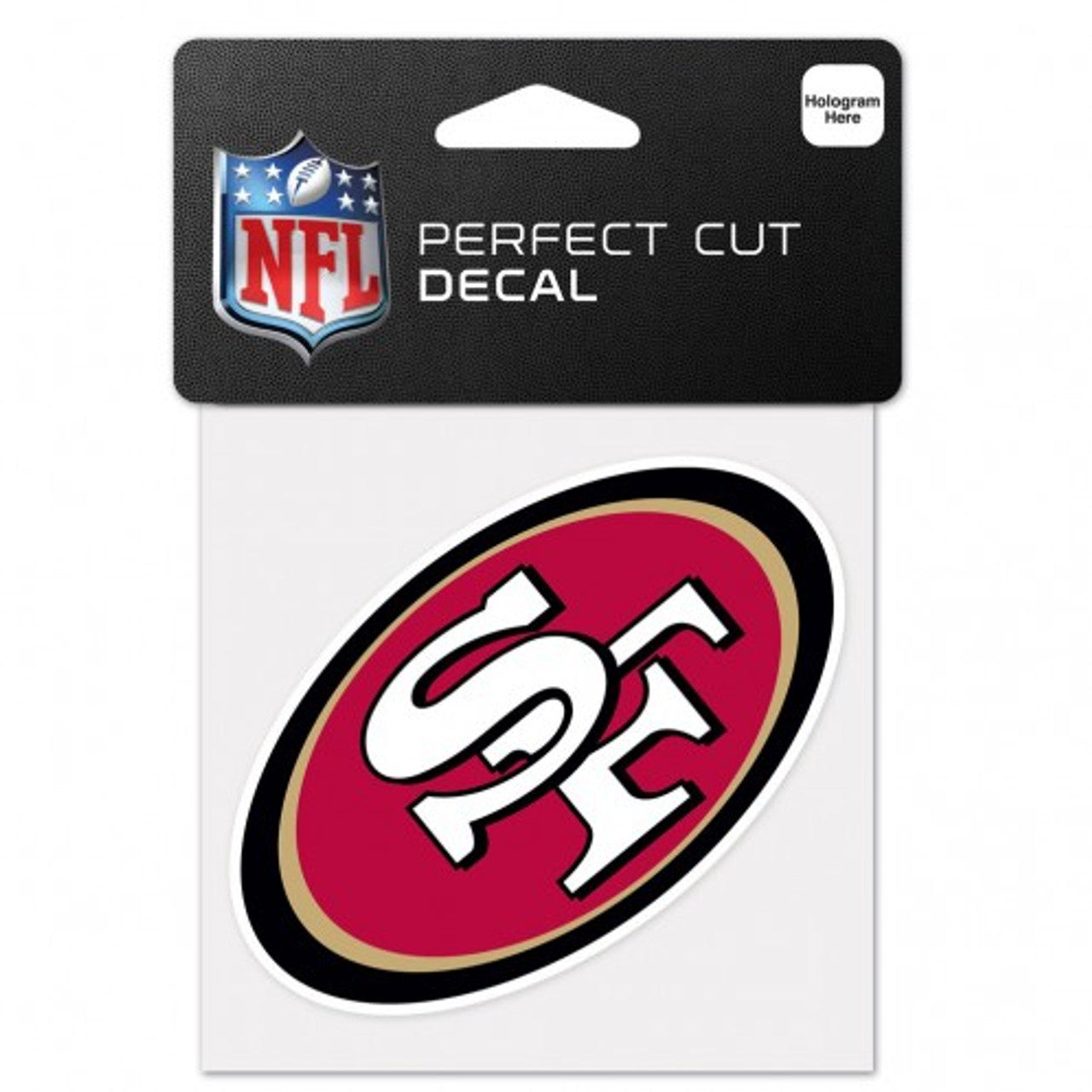San Francisco 49ers Decal 4x4 Perfect Cut Color - Sports Collectibles, Sports Memorabilia, Sports Fan Shop, Sports Gifts