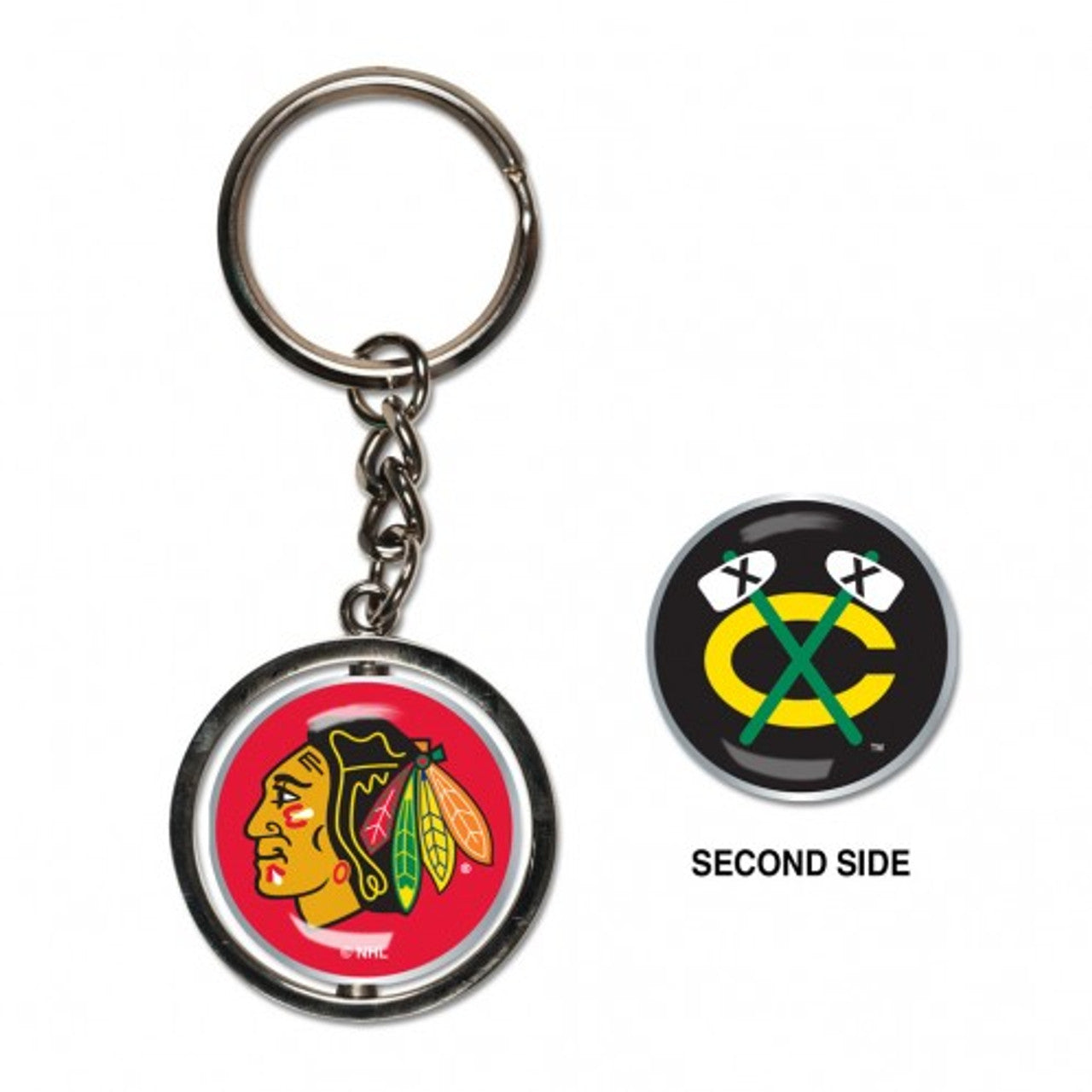 Chicago Blackhawks Key Ring Spinner Style - Sports Collectibles, Sports Memorabilia, Sports Fan Shop, Sports Gifts