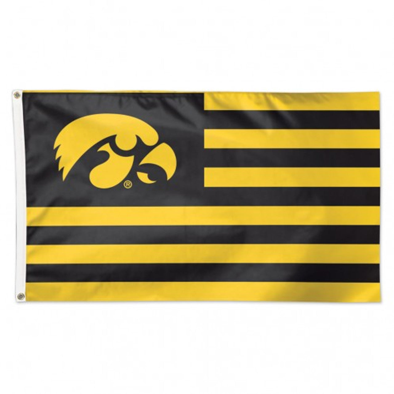 Iowa Hawkeyes Flag 3x5 Deluxe Style Stars and Stripes Design - Special Order - Sports Collectibles, Sports Memorabilia, Sports Fan Shop, Sports Gifts