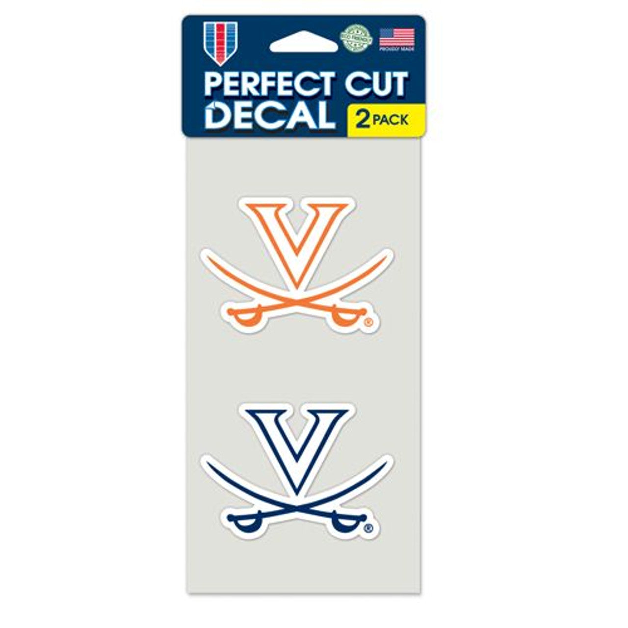 Virginia Cavaliers Decal 4x4 Perfect Cut Set of 2 - Special Order - Sports Collectibles, Sports Memorabilia, Sports Fan Shop, Sports Gifts