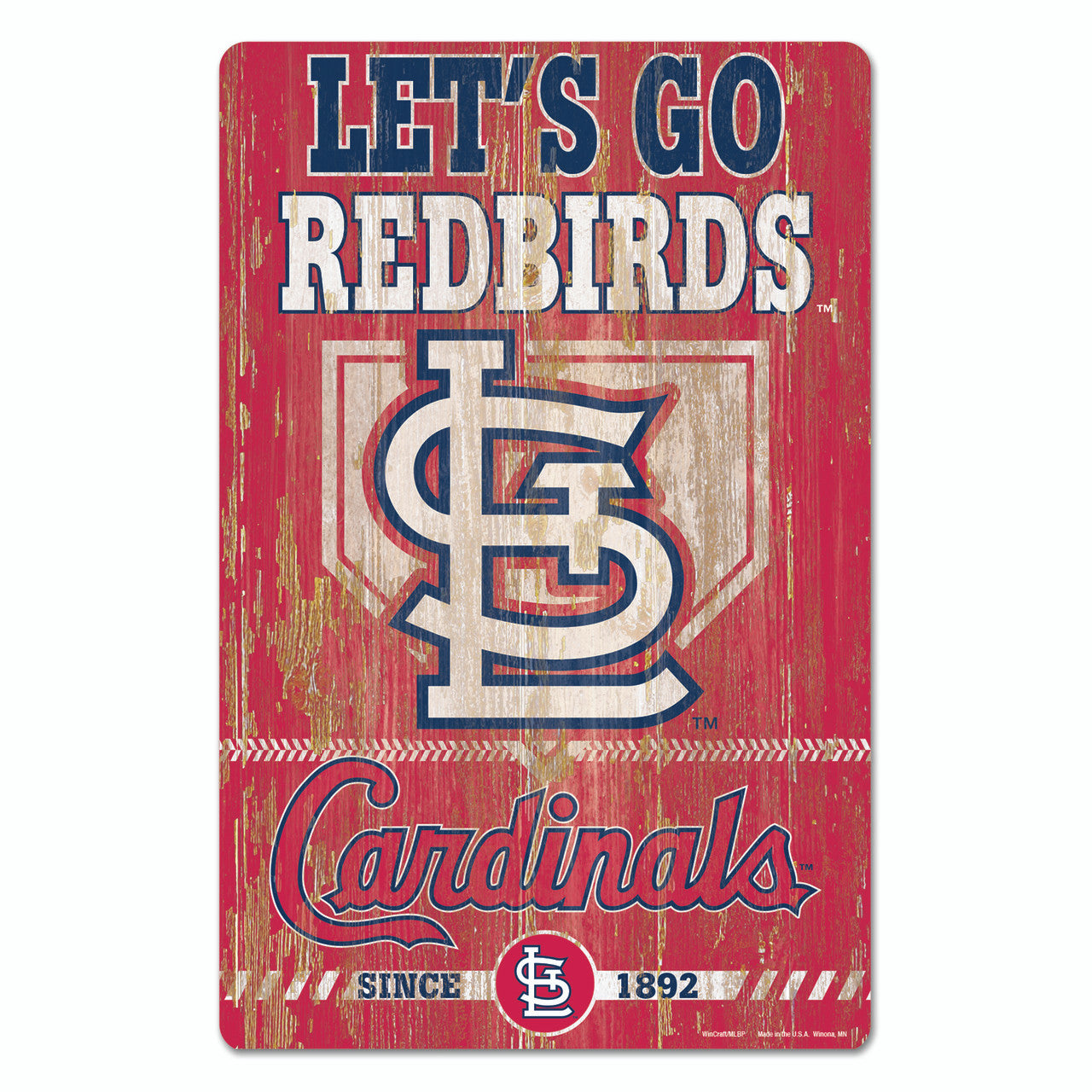 St. Louis Cardinals Sign 11x17 Wood Slogan Design - Sports Collectibles, Sports Memorabilia, Sports Fan Shop, Sports Gifts