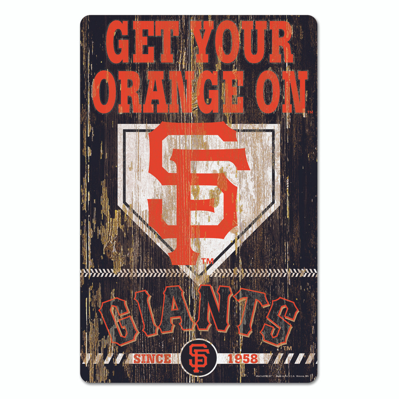San Francisco Giants Sign 11x17 Wood Slogan Design - Sports Collectibles, Sports Memorabilia, Sports Fan Shop, Sports Gifts
