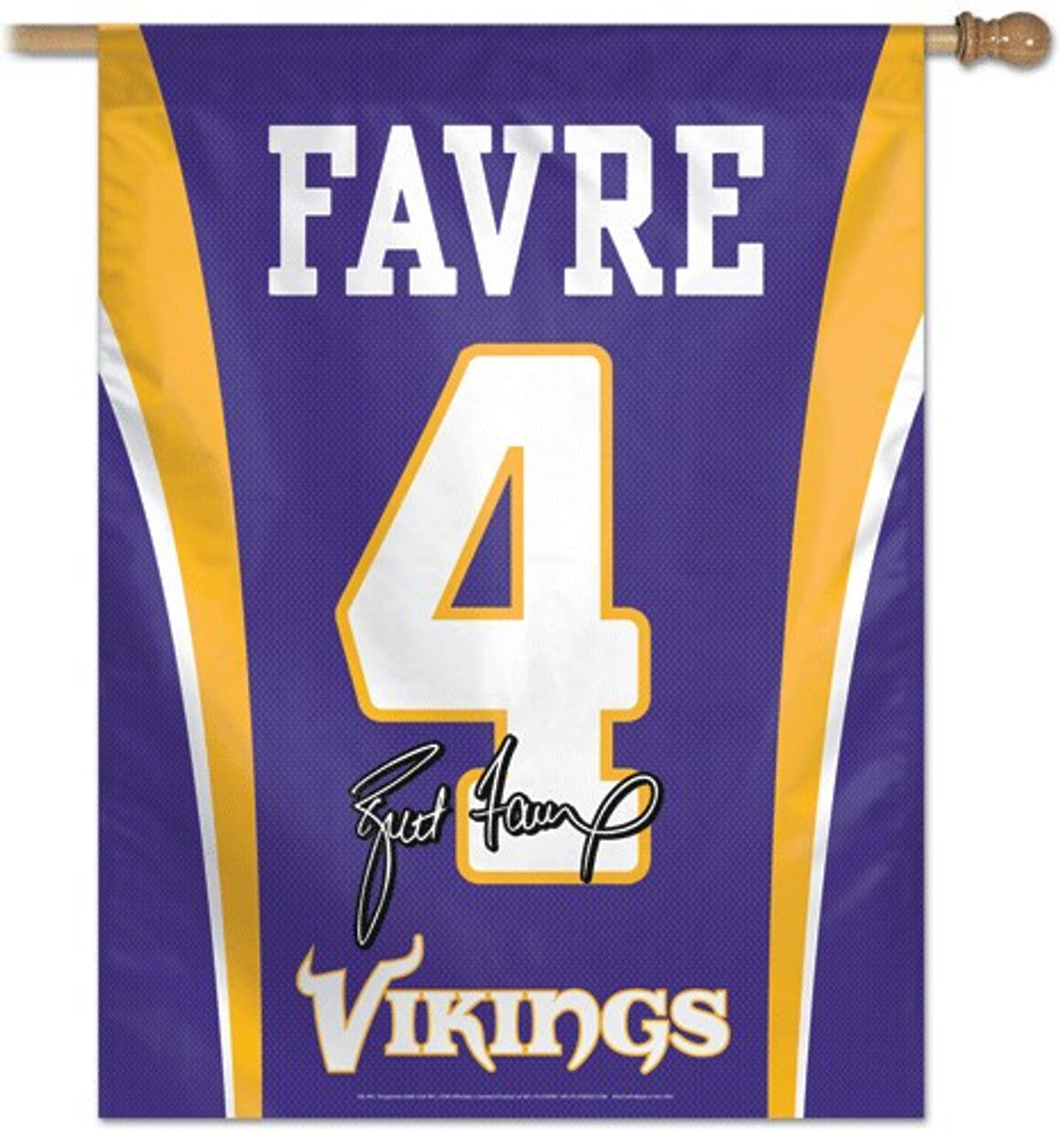 Minnesota Vikings Banner 27x37 Vertical Brett Favre Jersey Design - Sports Collectibles, Sports Memorabilia, Sports Fan Shop, Sports Gifts