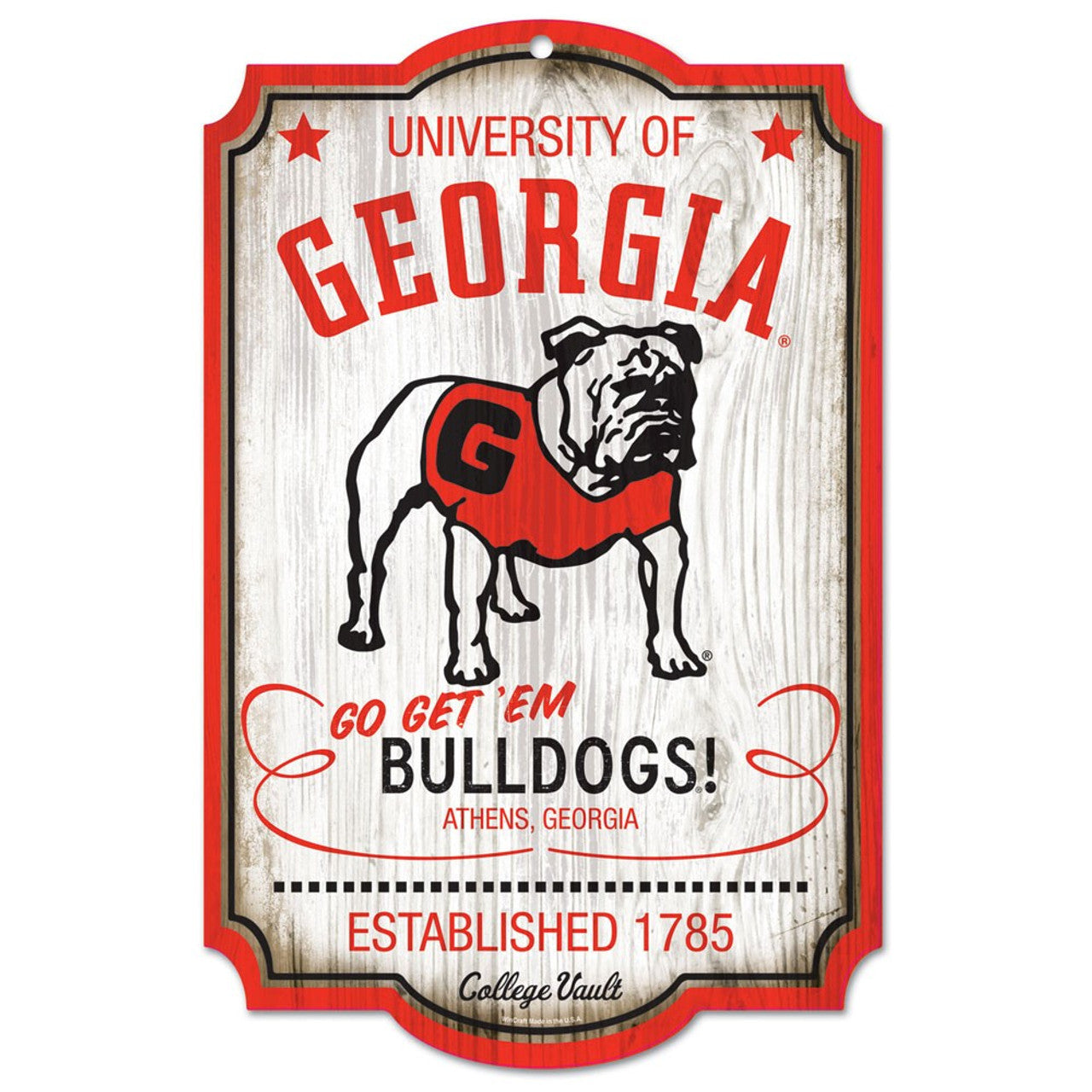 Georgia Bulldogs Sign 11x17 Wood College Vault Style - Sports Collectibles, Sports Memorabilia, Sports Fan Shop, Sports Gifts