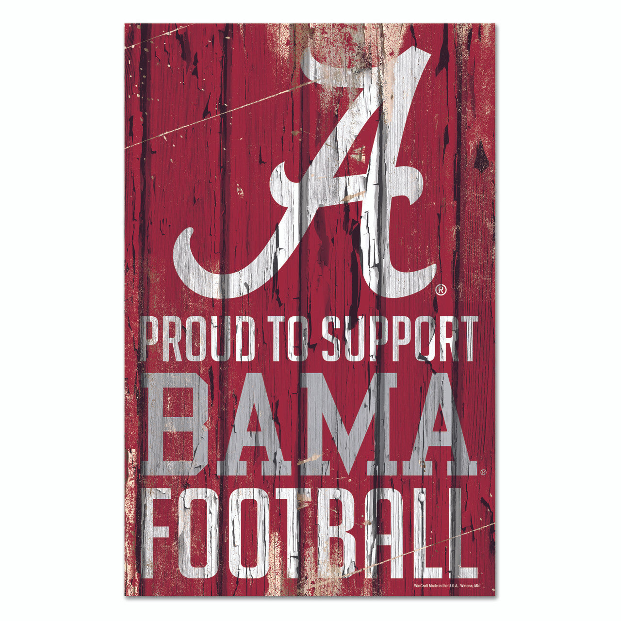 Alabama Crimson Tide Sign 11x17 Wood Proud to Support Design - Sports Collectibles, Sports Memorabilia, Sports Fan Shop, Sports Gifts