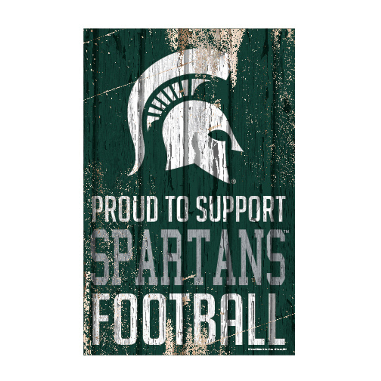 Michigan State Spartans Sign 11x17 Wood Proud to Support Design - Sports Collectibles, Sports Memorabilia, Sports Fan Shop, Sports Gifts