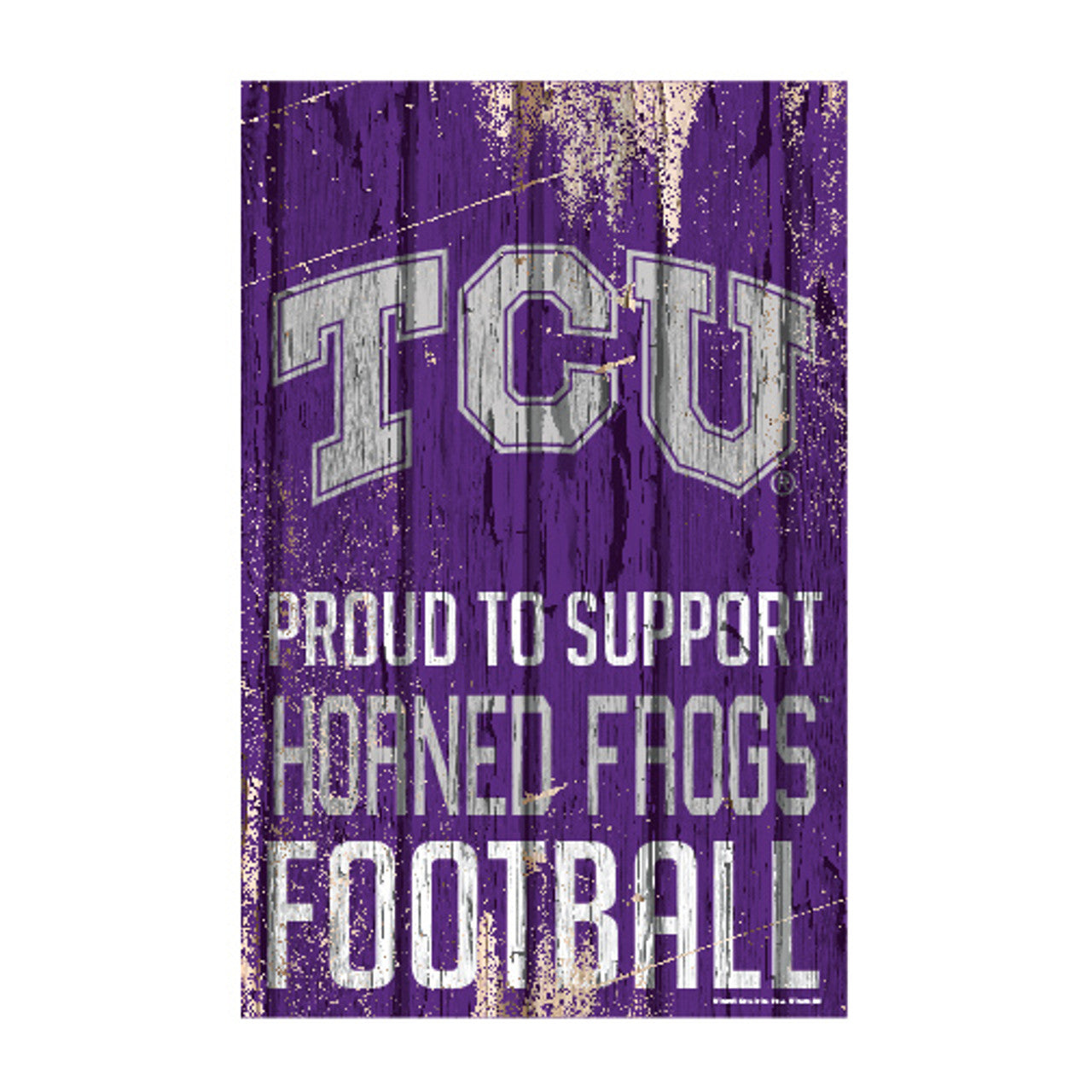 TCU Horned Frogs Sign 11x17 Wood Proud to Support Design - Sports Collectibles, Sports Memorabilia, Sports Fan Shop, Sports Gifts