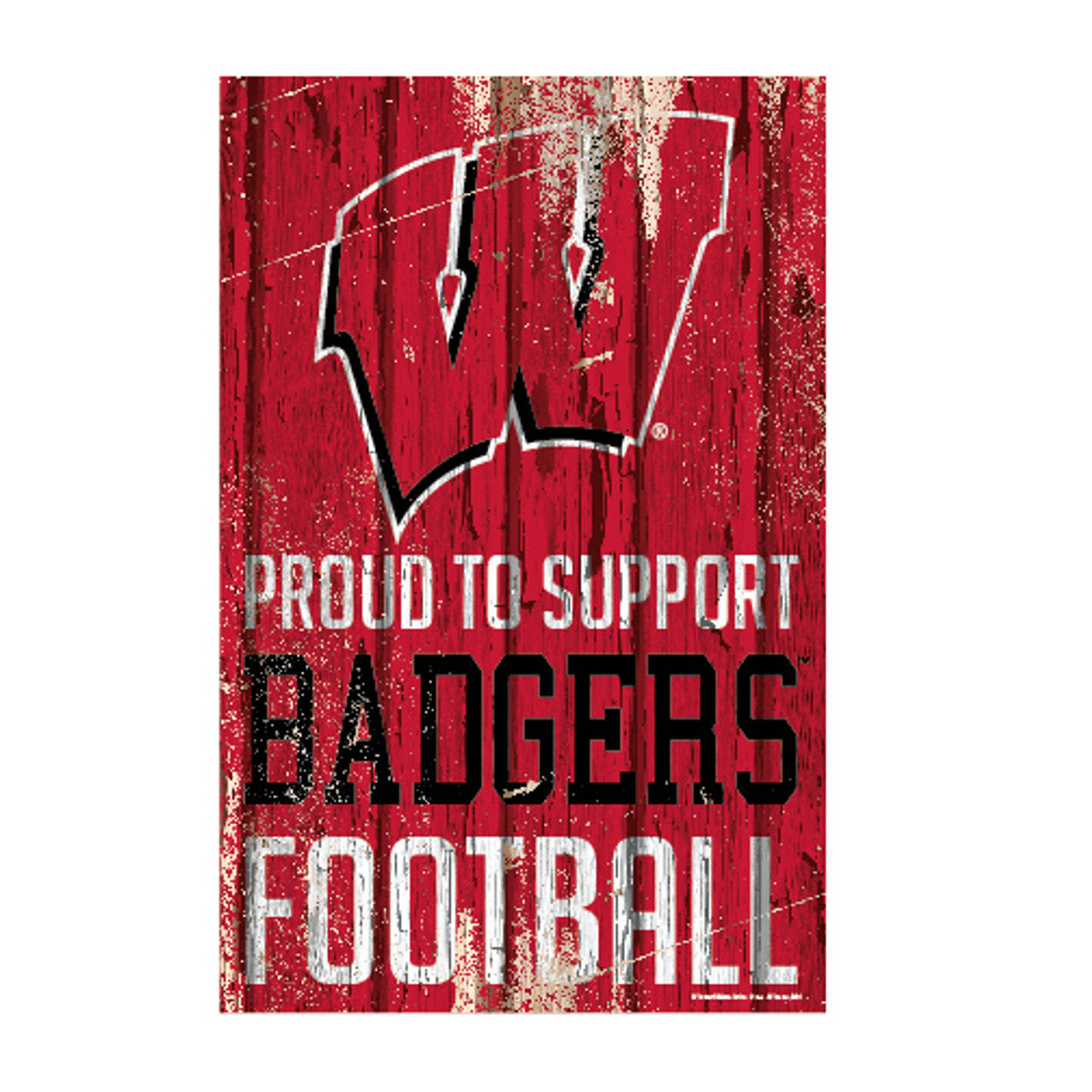Wisconsin Badgers Sign 11x17 Wood Proud to Support Design - Sports Collectibles, Sports Memorabilia, Sports Fan Shop, Sports Gifts
