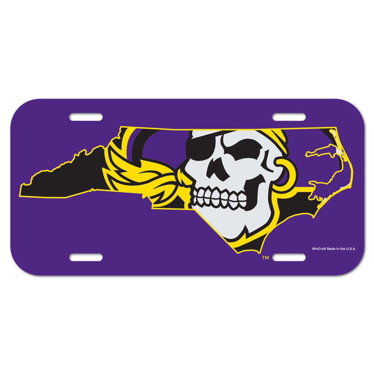 East Carolina Pirates License Plate Plastic Pirate State Logo Design - Sports Collectibles, Sports Memorabilia, Sports Fan Shop, Sports Gifts