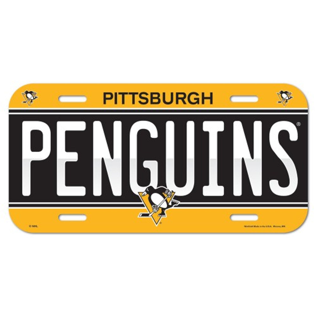 Pittsburgh Penguins License Plate Plastic - Sports Collectibles, Sports Memorabilia, Sports Fan Shop, Sports Gifts