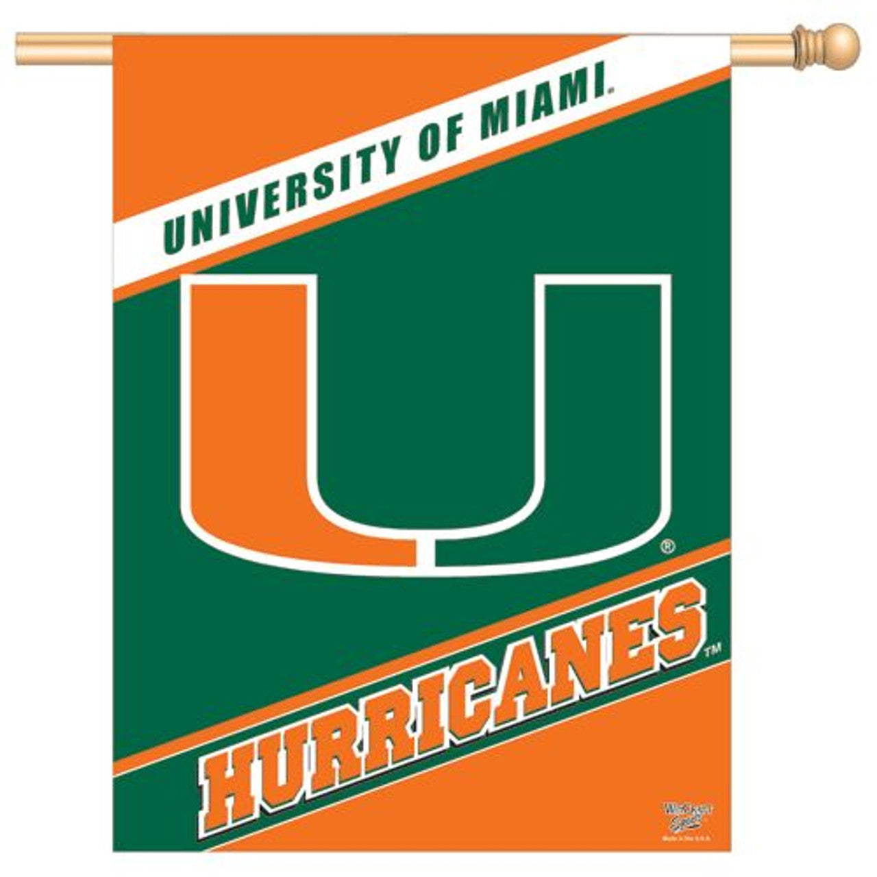 Miami Hurricanes Banner 28x40 Vertical - Sports Collectibles, Sports Memorabilia, Sports Fan Shop, Sports Gifts