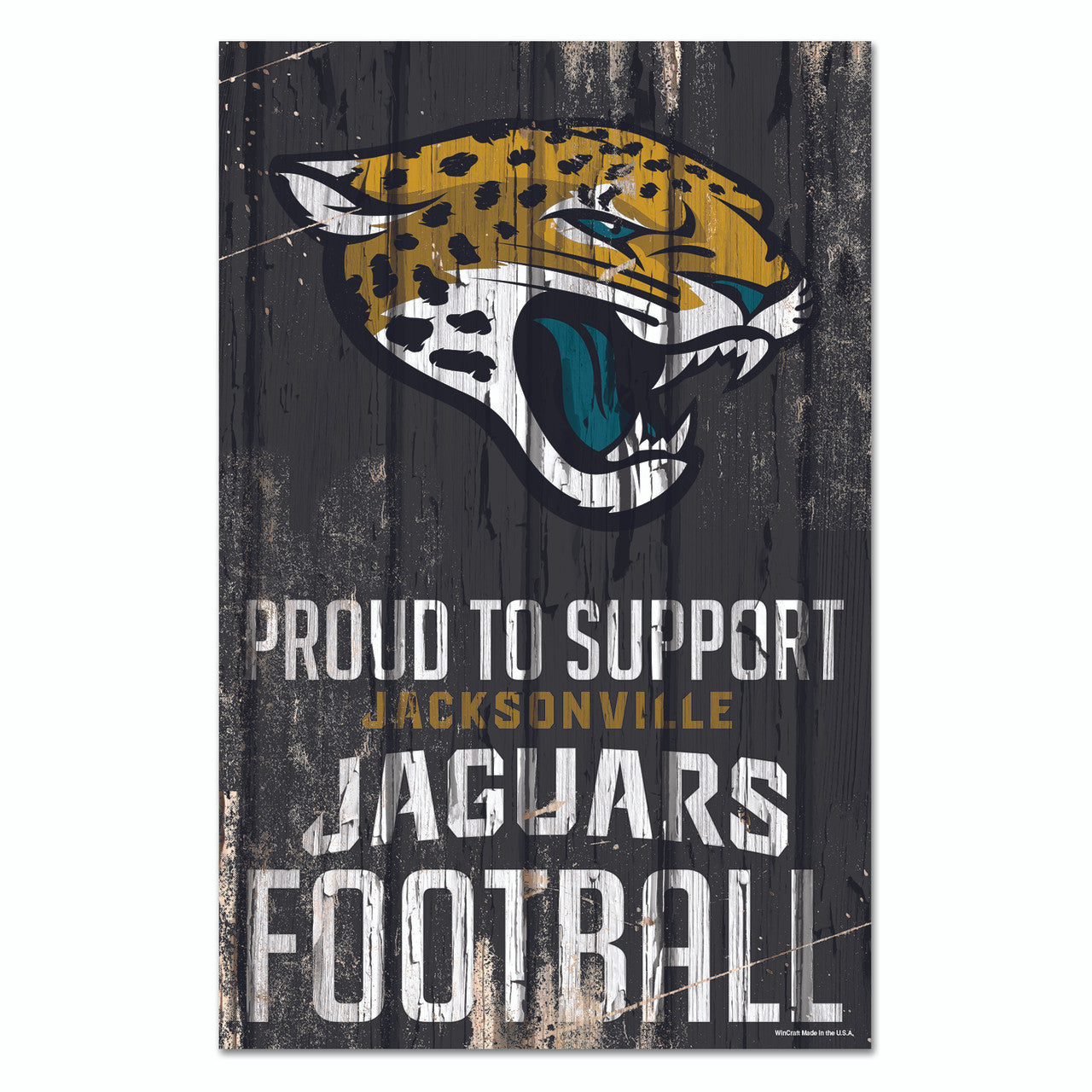 Jacksonville Jaguars Sign 11x17 Wood Proud to Support Design - Sports Collectibles, Sports Memorabilia, Sports Fan Shop, Sports Gifts
