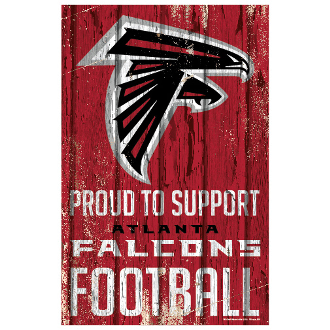 Atlanta Falcons Sign 11x17 Wood Proud to Support Design - Sports Collectibles, Sports Memorabilia, Sports Fan Shop, Sports Gifts