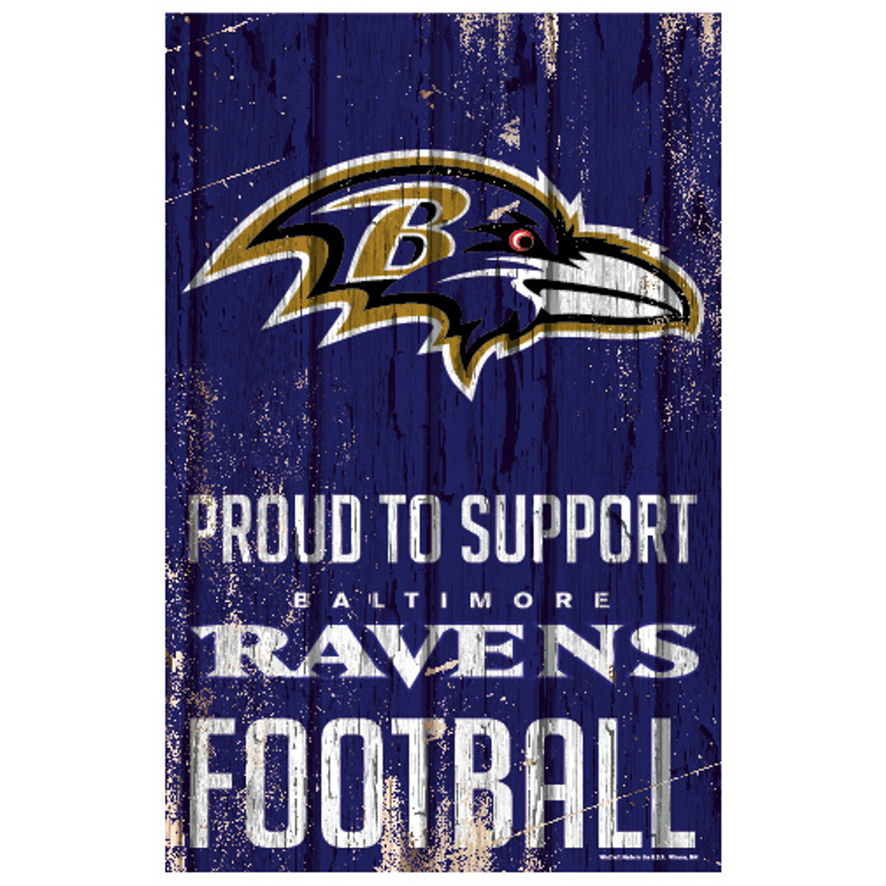 Baltimore Ravens Sign 11x17 Wood Proud to Support Design - Sports Collectibles, Sports Memorabilia, Sports Fan Shop, Sports Gifts