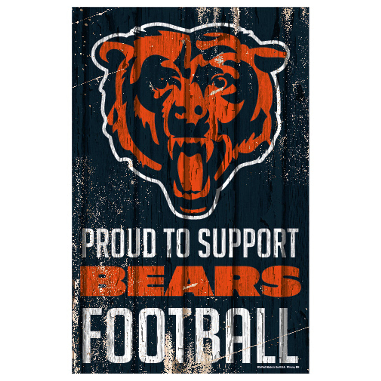 Chicago Bears Sign 11x17 Wood Proud to Support Design - Sports Collectibles, Sports Memorabilia, Sports Fan Shop, Sports Gifts