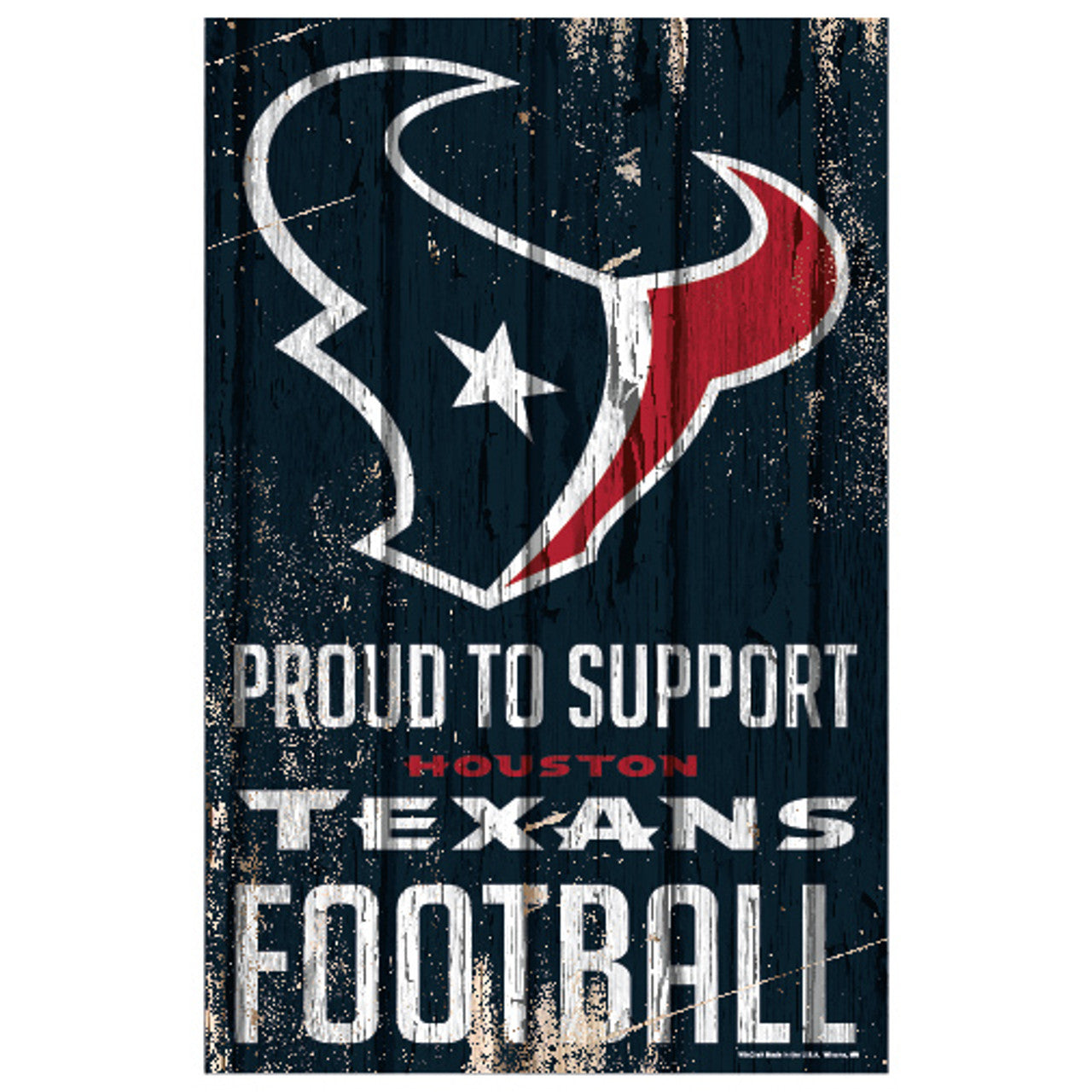Houston Texans Sign 11x17 Wood Proud to Support Design - Sports Collectibles, Sports Memorabilia, Sports Fan Shop, Sports Gifts