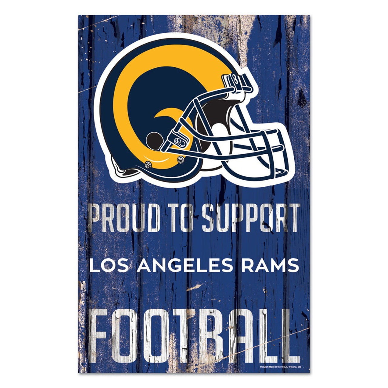 Los Angeles Rams Sign 11x17 Wood Proud to Support Design - Sports Collectibles, Sports Memorabilia, Sports Fan Shop, Sports Gifts