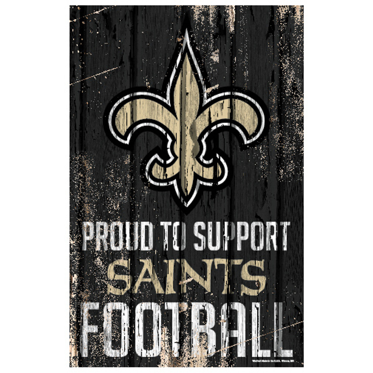 New Orleans Saints Sign 11x17 Wood Proud to Support Design - Sports Collectibles, Sports Memorabilia, Sports Fan Shop, Sports Gifts