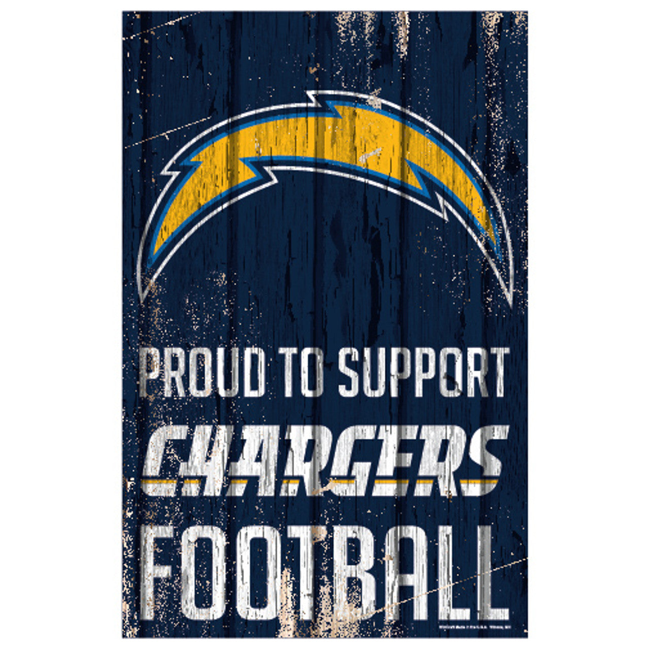 Los Angeles Chargers Sign 11x17 Wood Proud to Support Design - Sports Collectibles, Sports Memorabilia, Sports Fan Shop, Sports Gifts