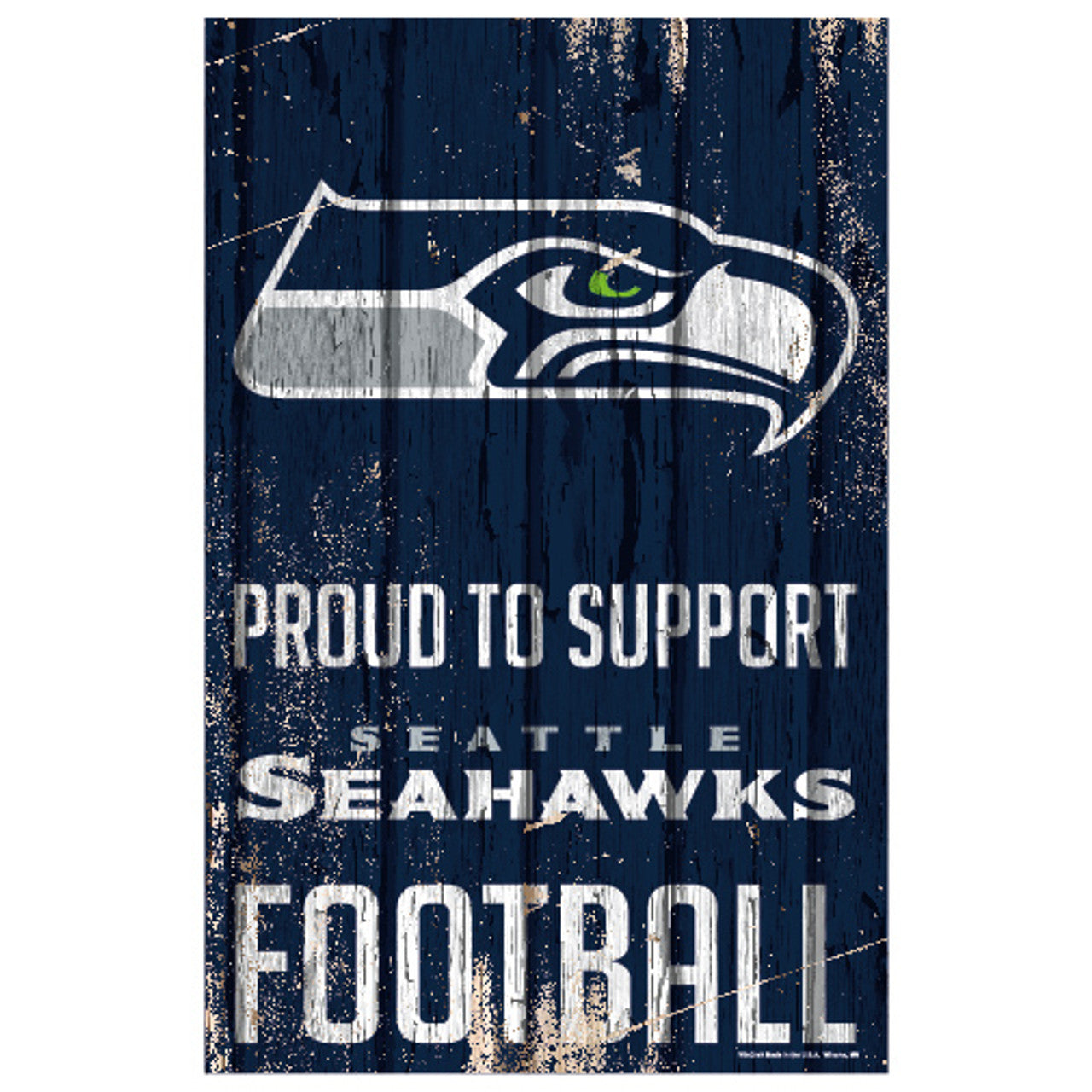 Seattle Seahawks Sign 11x17 Wood Proud to Support Design - Sports Collectibles, Sports Memorabilia, Sports Fan Shop, Sports Gifts