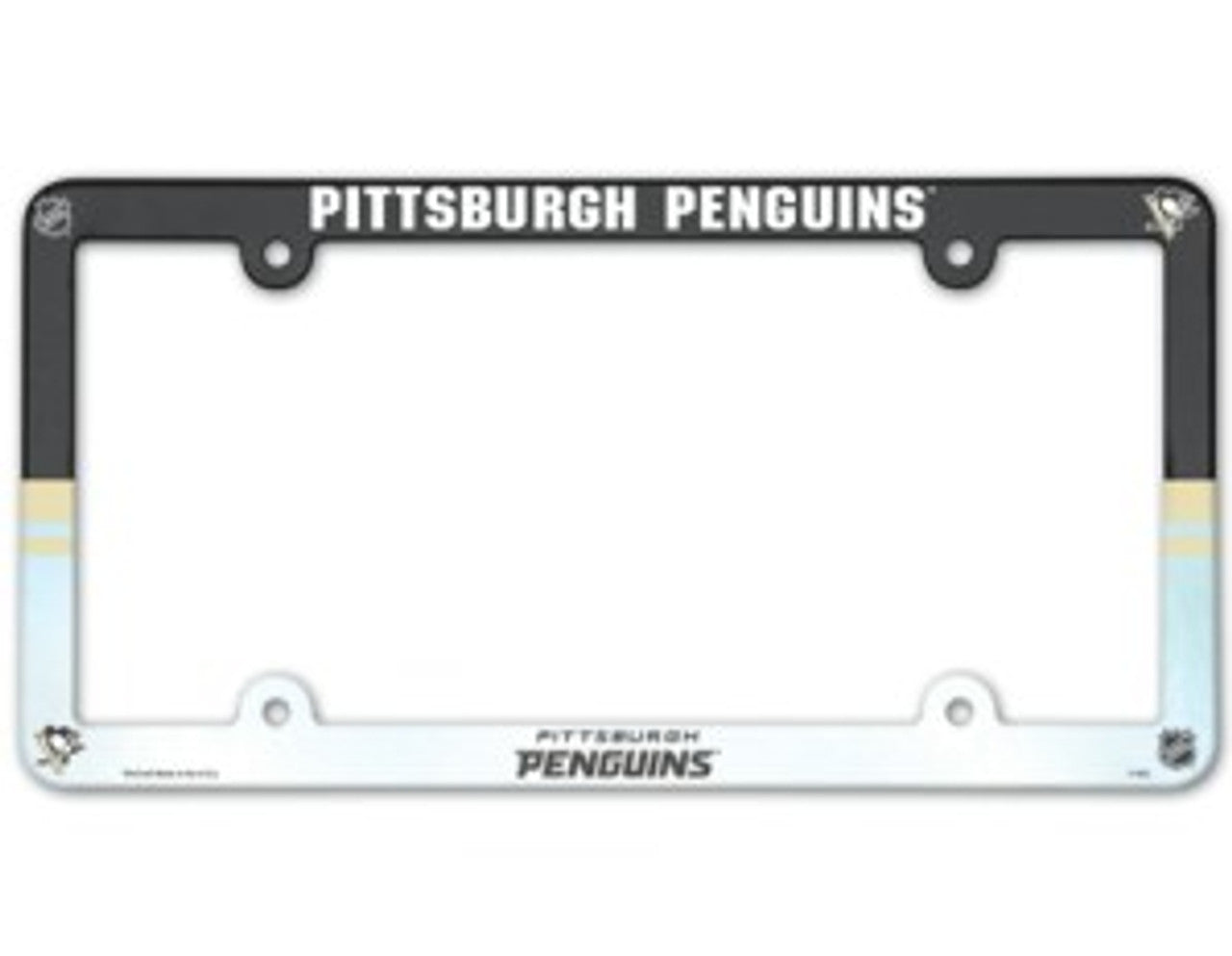 Pittsburgh Penguins License Plate Frame Plastic Full Color Style - Sports Collectibles, Sports Memorabilia, Sports Fan Shop, Sports Gifts