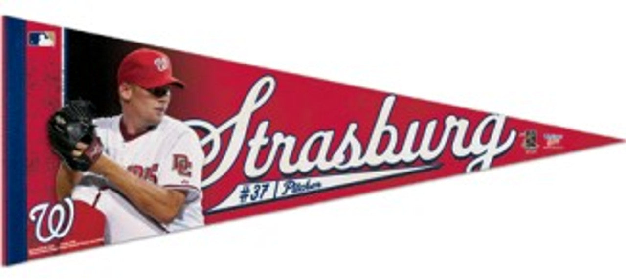 Washington Nationals Pennant 12x30 Premium Style Stephen Strasburg Design - Sports Collectibles, Sports Memorabilia, Sports Fan Shop, Sports Gifts