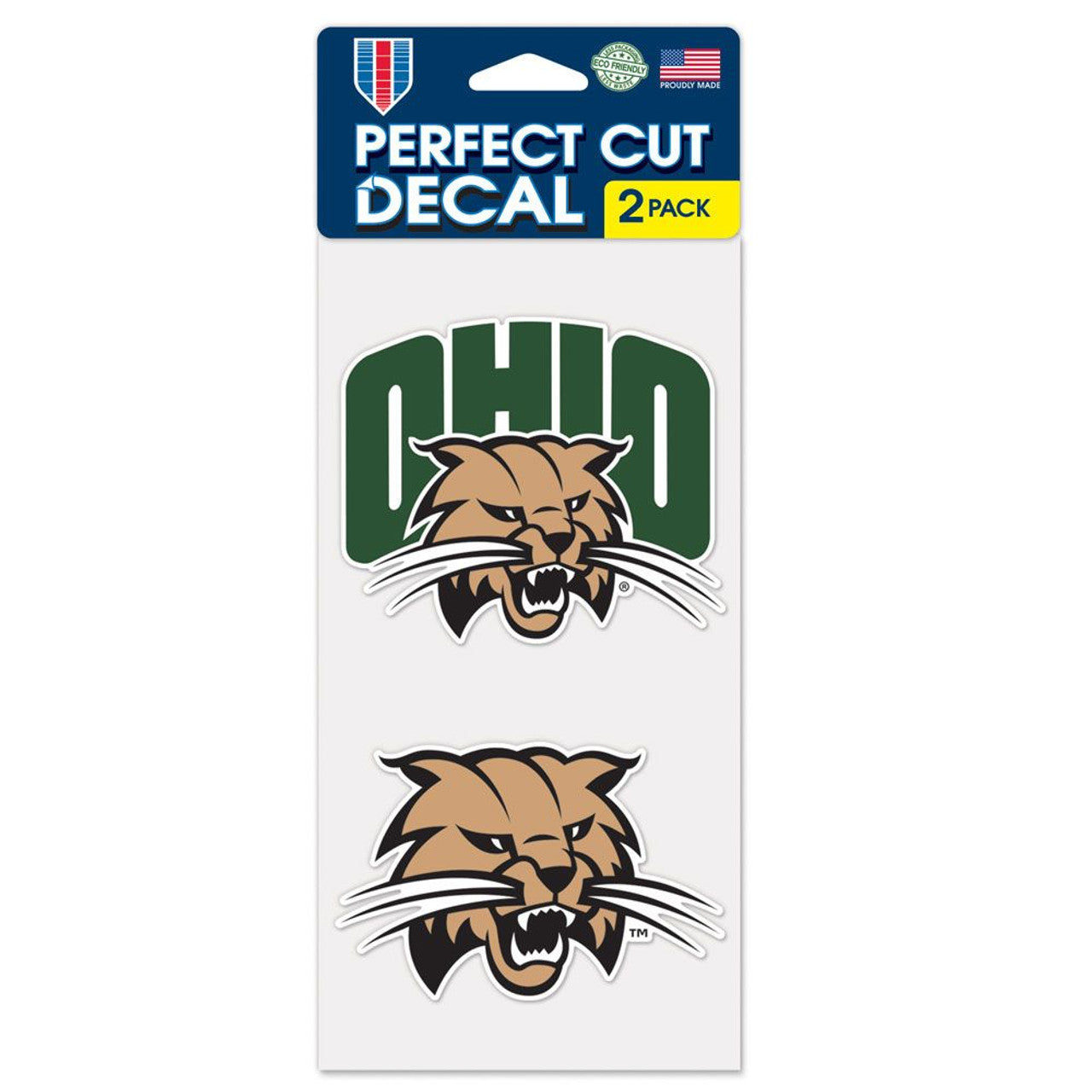Ohio Bobcats Decal 4x4 Perfect Cut Set of 2 Special Order - Sports Collectibles, Sports Memorabilia, Sports Fan Shop, Sports Gifts