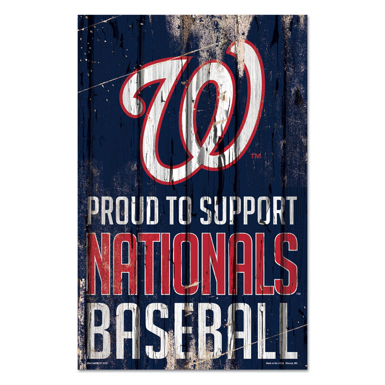 Washington Nationals Sign 11x17 Wood Proud to Support Design - Special Order - Sports Collectibles, Sports Memorabilia, Sports Fan Shop, Sports Gifts