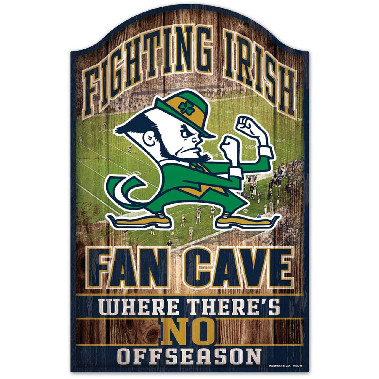 Notre Dame Fighting Irish Wood Sign - 11"x17" Fan Cave Design (CDG) - 757 Sports Collectibles