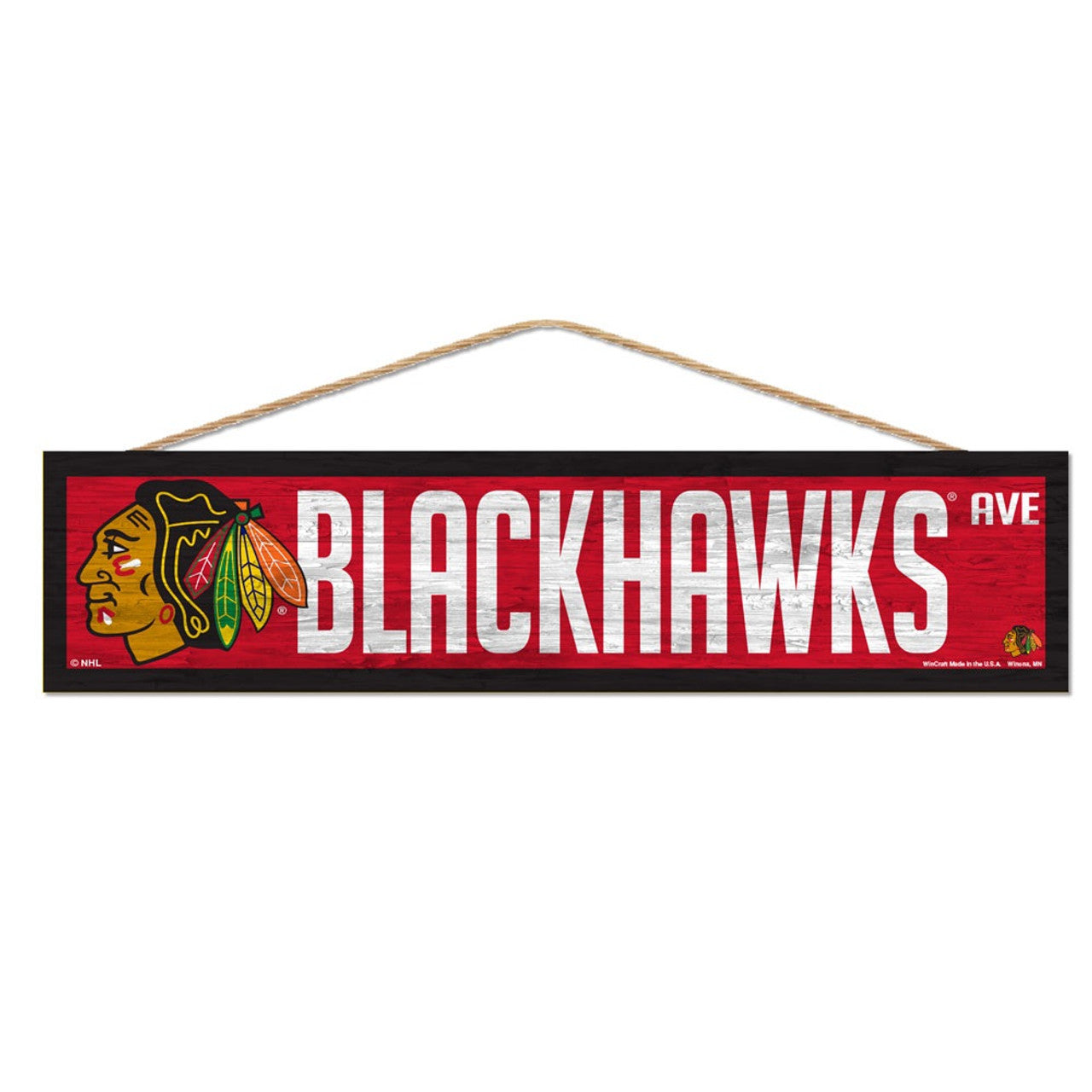 Chicago Blackhawks Sign 4x17 Wood Avenue Design - Special Order - Sports Collectibles, Sports Memorabilia, Sports Fan Shop, Sports Gifts