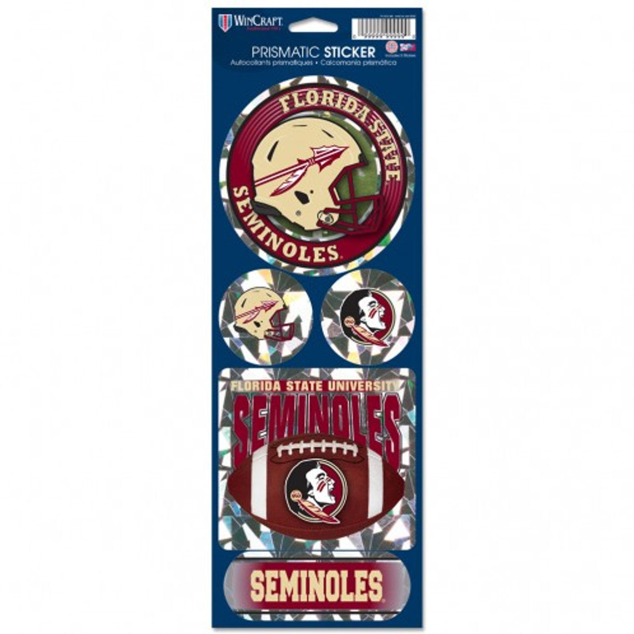 Florida State Seminoles Decal 4x11 Die Cut Prismatic Style New Logo - Sports Collectibles, Sports Memorabilia, Sports Fan Shop, Sports Gifts
