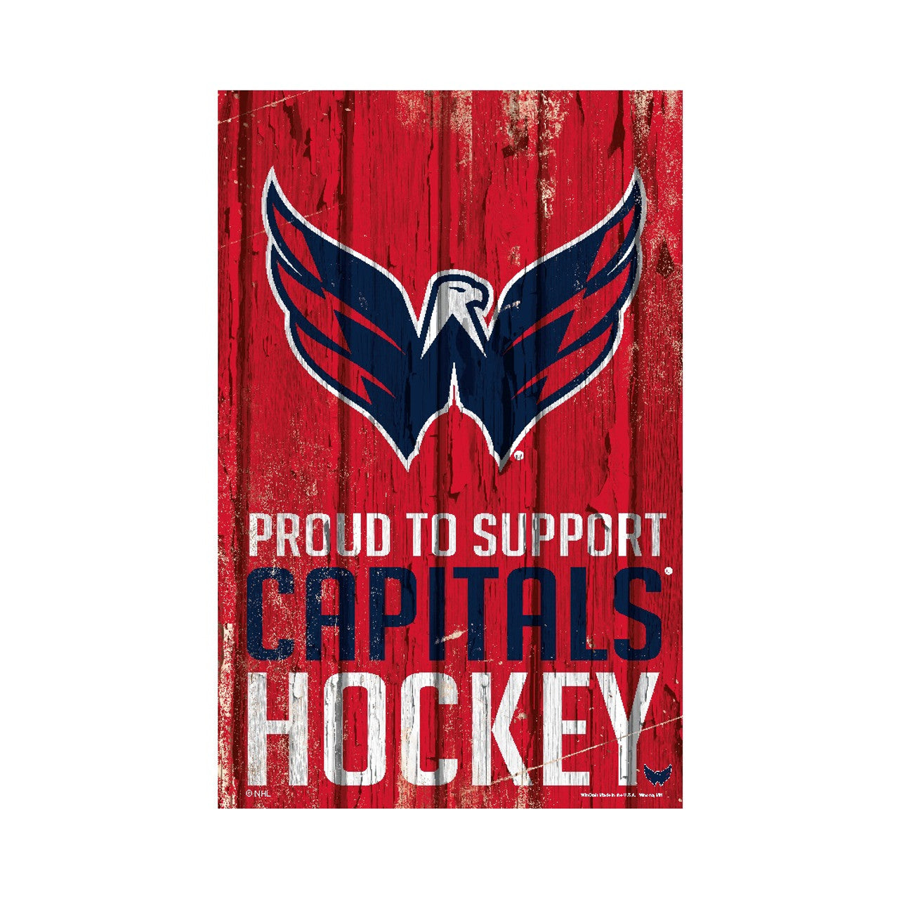 Washington Capitals Sign 11x17 Wood Proud to Support Design - Special Order - Sports Collectibles, Sports Memorabilia, Sports Fan Shop, Sports Gifts