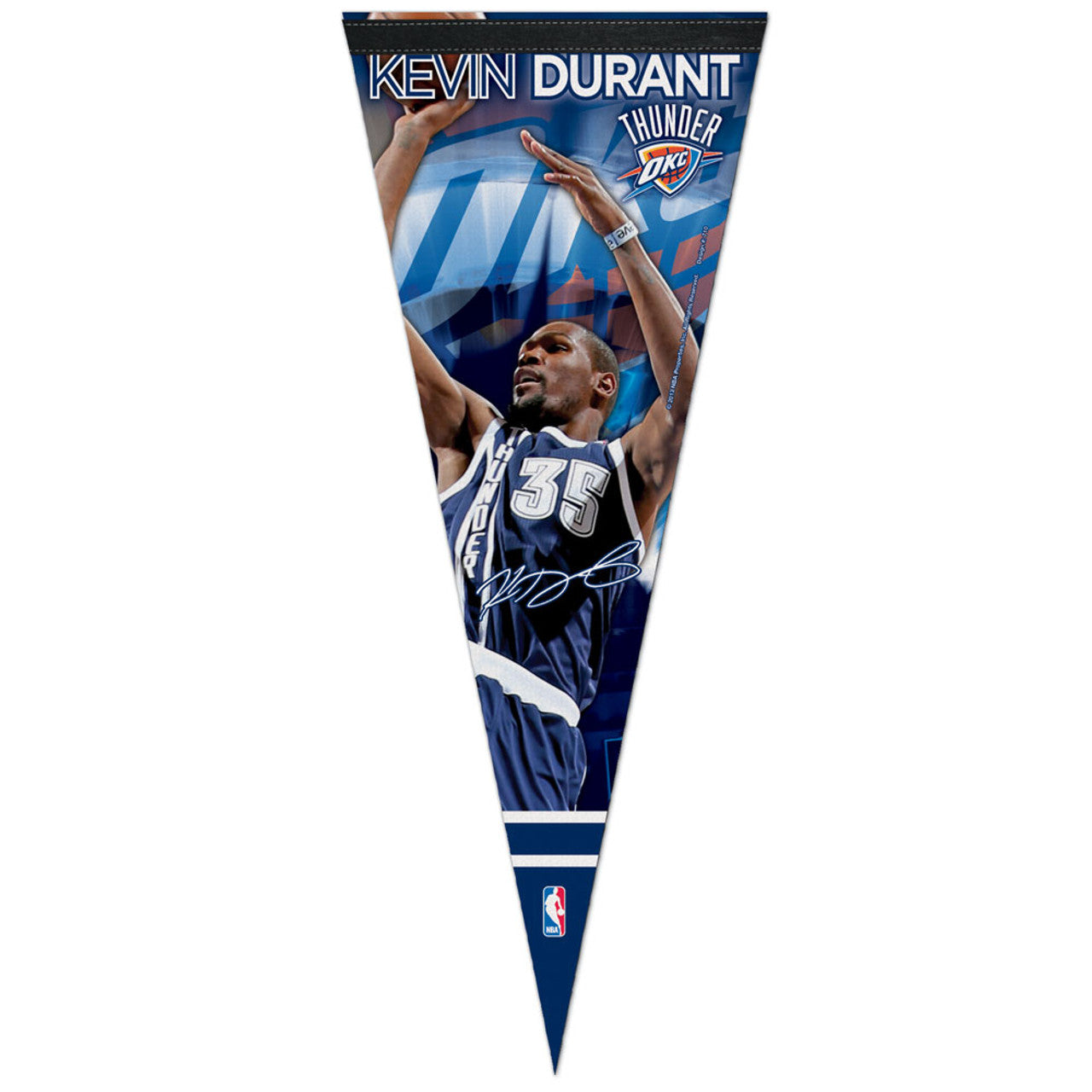 Oklahoma City Thunder Pennant 12x30 Premium Style Kevin Durant Design CO - Sports Collectibles, Sports Memorabilia, Sports Fan Shop, Sports Gifts