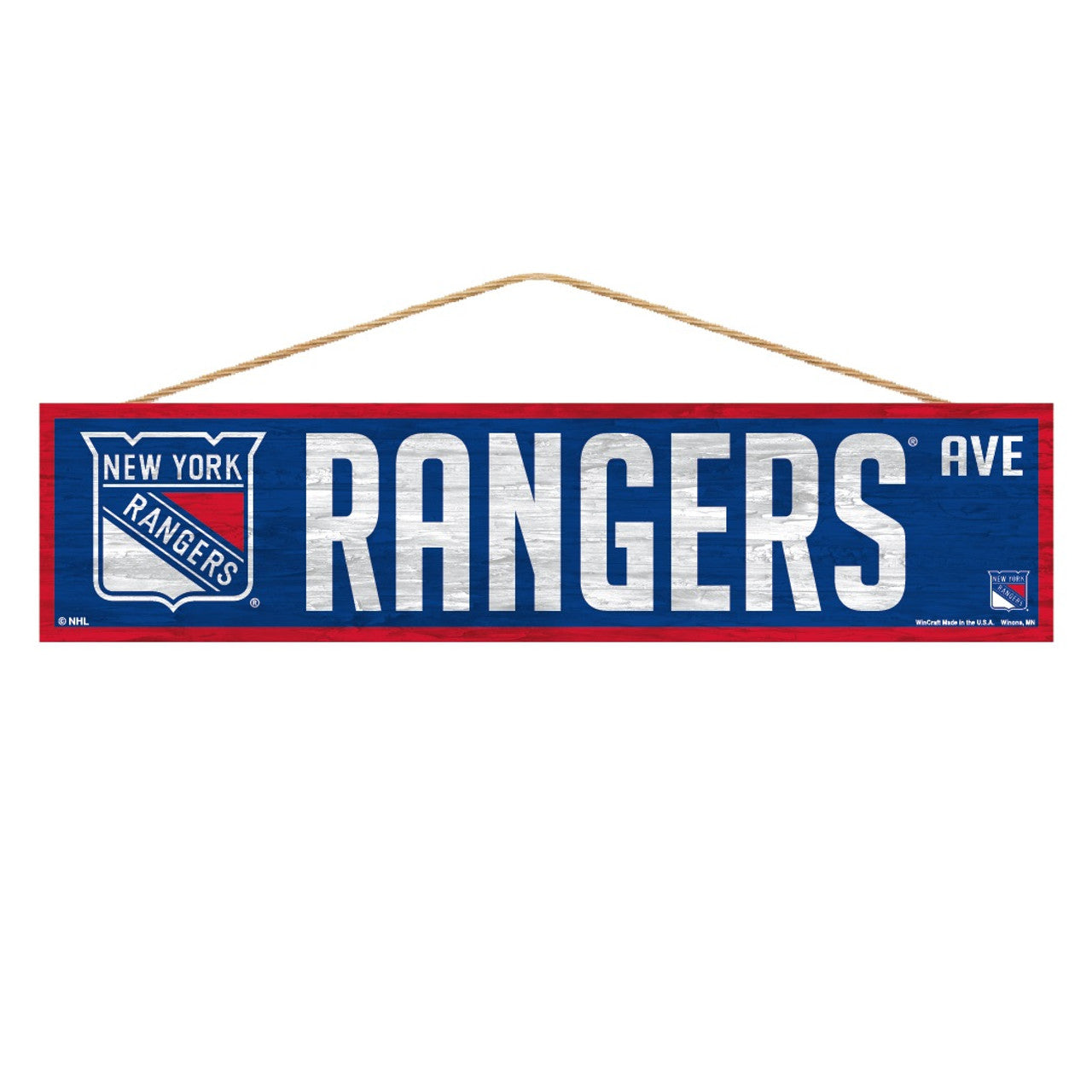 New York Rangers Sign 4x17 Wood Avenue Design - Sports Collectibles, Sports Memorabilia, Sports Fan Shop, Sports Gifts