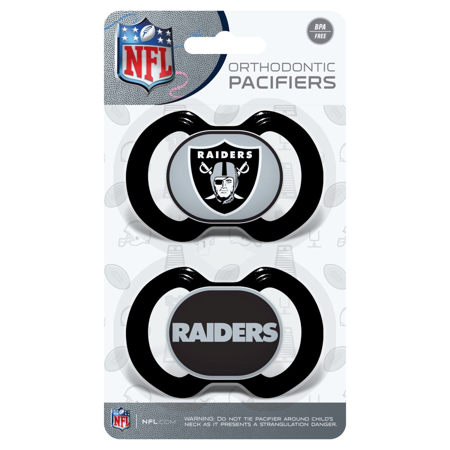 Las Vegas Raiders Pacifier 2-Pack for Little Fans - Sports Gifts, Sports Memorabilia, Sports Collectibles, Fan Shop