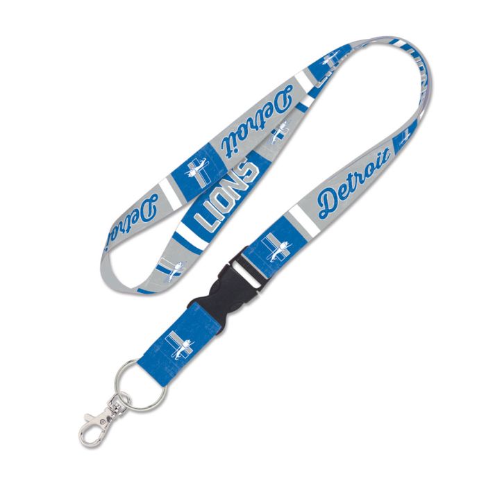 Detroit Lions Retro Lanyard w/detachable buckle 1" - Sports Collectibles, Sports Memorabilia, Sports Fan Shop, Sports Gifts
