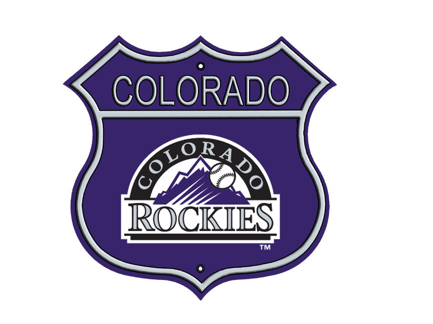 Colorado Rockies Embossed Steel Route Sign