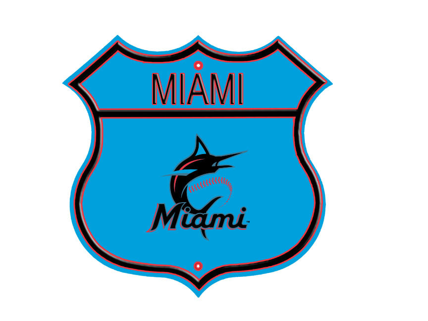 Miami Marlins Embossed Steel Route Sign
