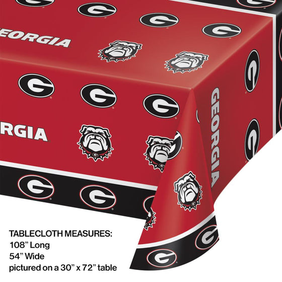 Georgia Bulldogs Plastic Table Cover, 54" X 108" - 757 Sports Collectibles