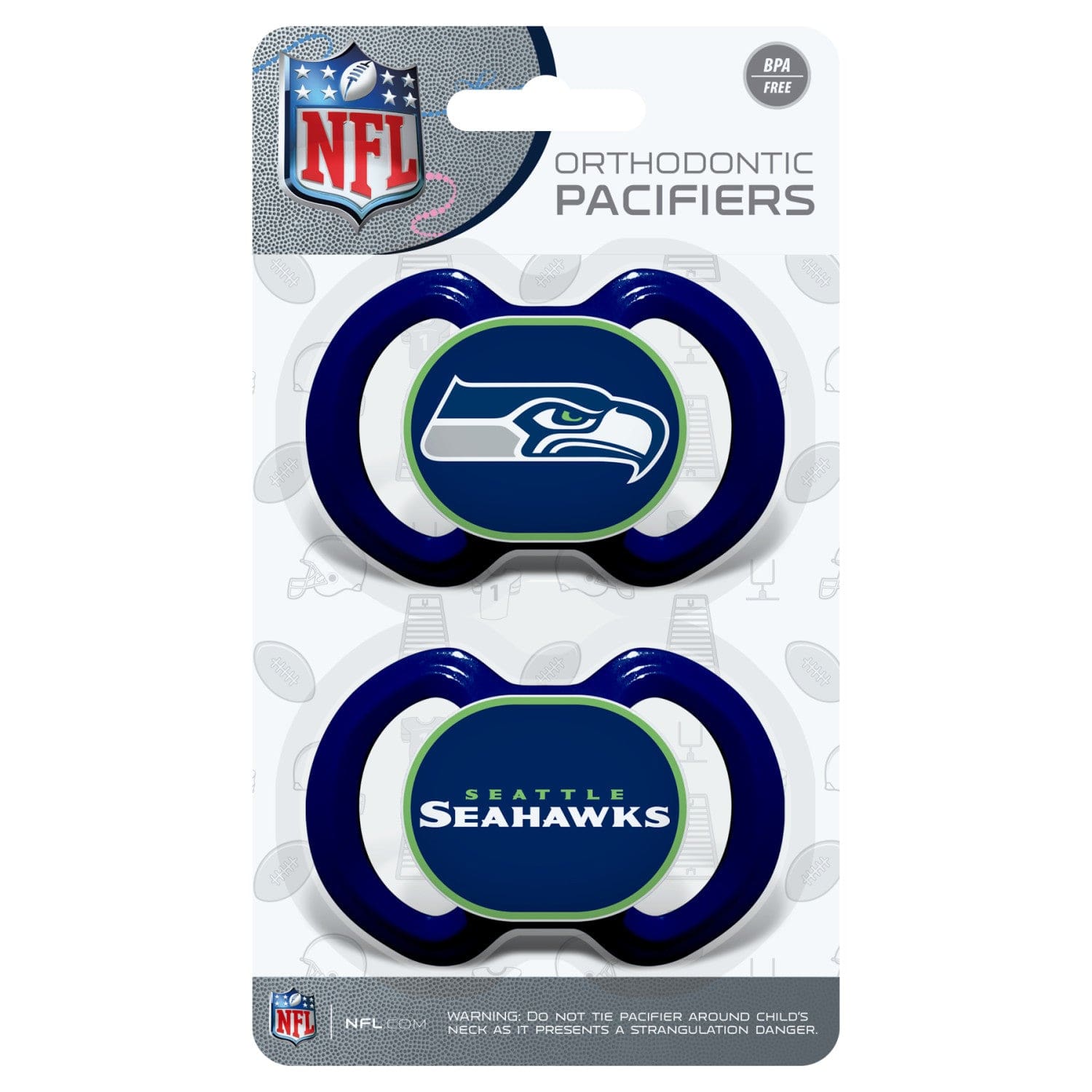 Seattle Seahawks Pacifier 2-Pack for Little Fans - Sports Gifts, Sports Memorabilia, Sports Collectibles, Fan Shop