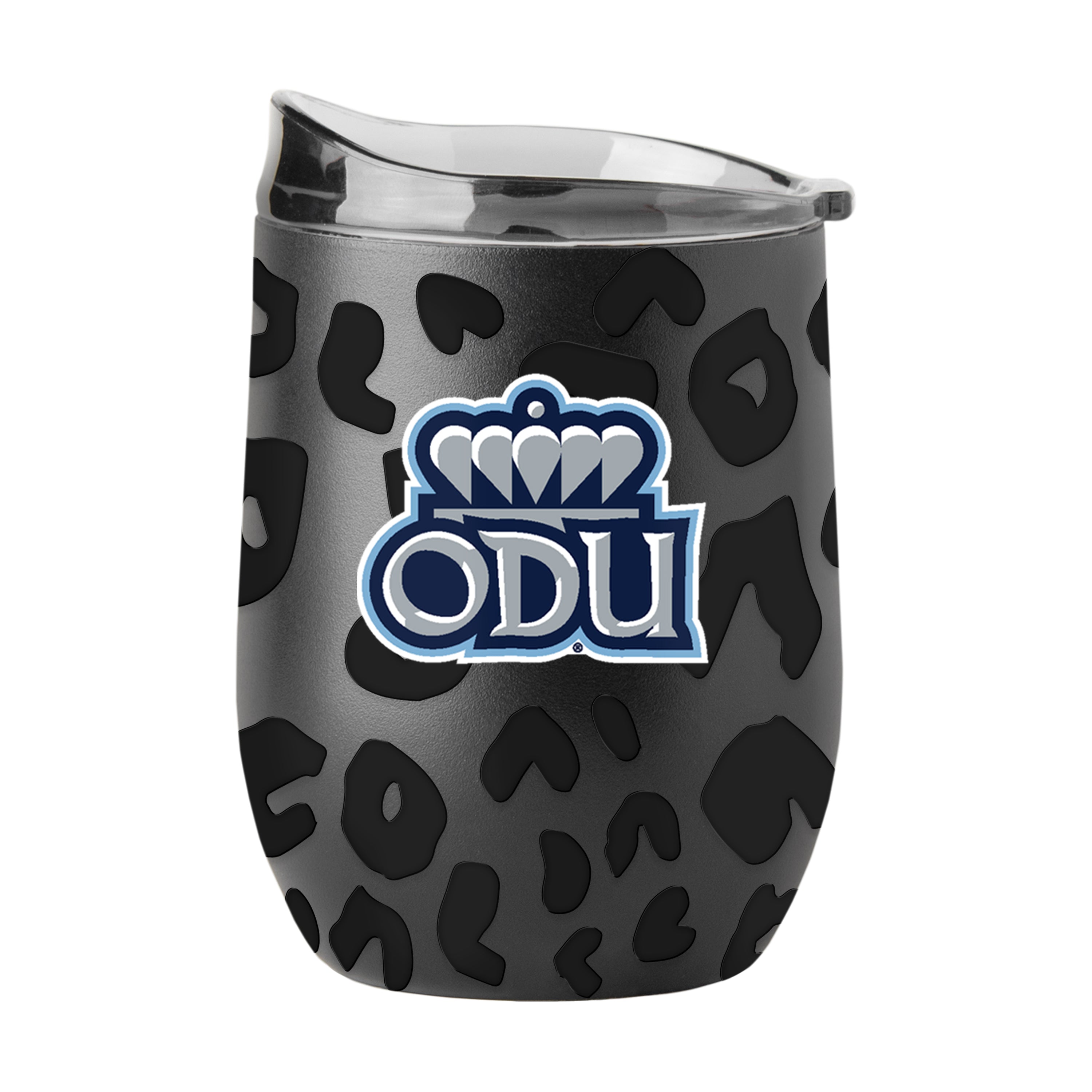 Old Dominion Leopard 16oz Black Powder Coat Curved Beverage