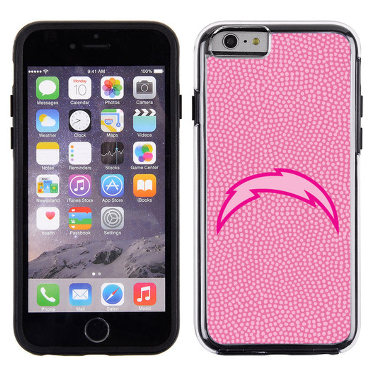 Los Angeles Chargers Phone Case Pink Football Pebble Grain Feel iPhone 6 CO - Sports Collectibles, Sports Memorabilia, Sports Fan Shop, Sports Gifts